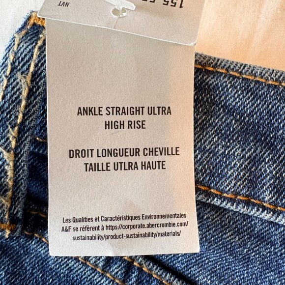 🔥 NWT Abercrombie Curve Love 90s Ankle Straight | Ultra High Rise | Size 16 - Picture 7 of 7